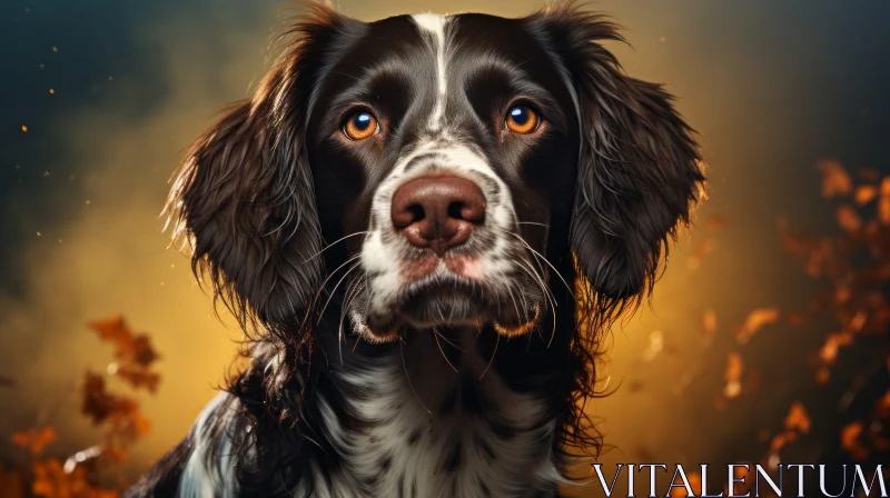Sunlit Canine in Rainfall: A Study in Realistic Portraiture AI Image