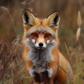 Portrait of a Fox in Natural Habitat