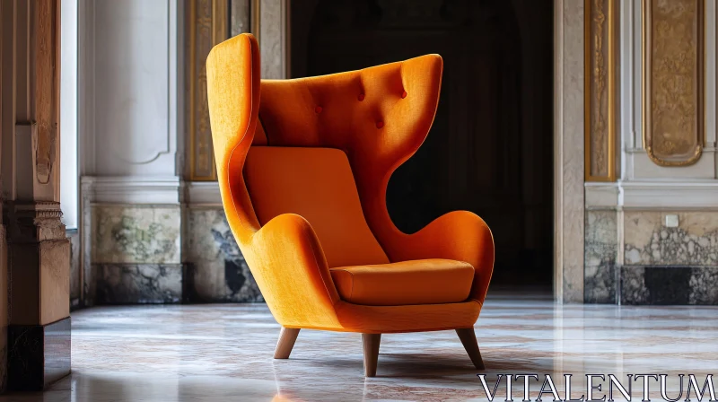 AI ART Wingback Chair in Marble Interior