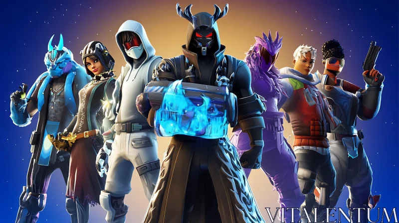 Epic Fortnite Squad: Ready for Action AI Image