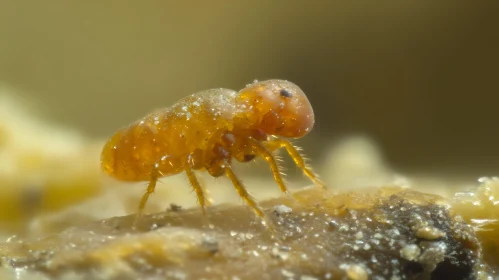 Close-Up Image of a Tiny Orange Bug