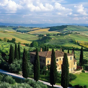 Idyllic Countryside View in Tuscany, Italy