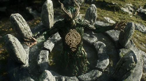 Mystic Forest Guardian at Stone Altar