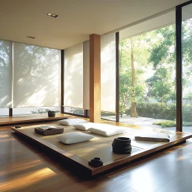 Minimalist Meditation Space with Natural Light