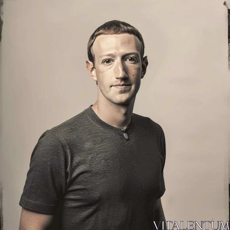 Mark Zuckerberg Neutral Portrait AI Image