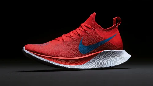 Athletic Red Running Shoe