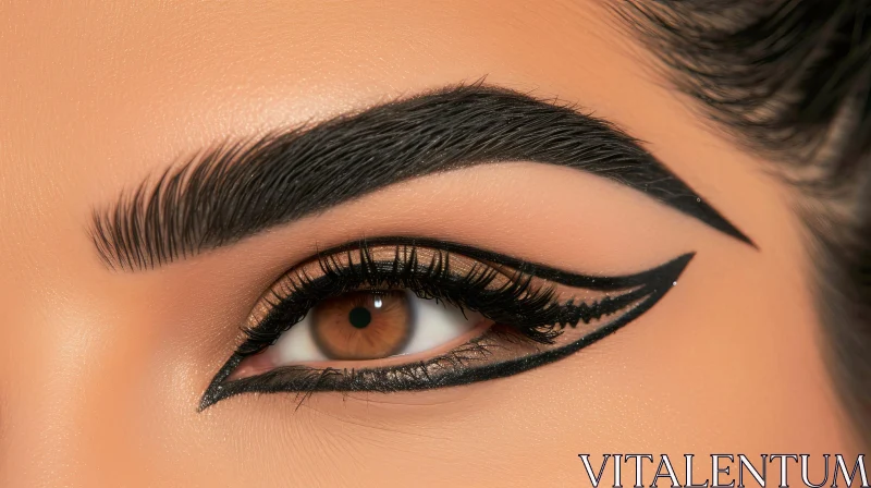 AI ART Captivating Woman's Eye with Dramatic Black Eyeliner