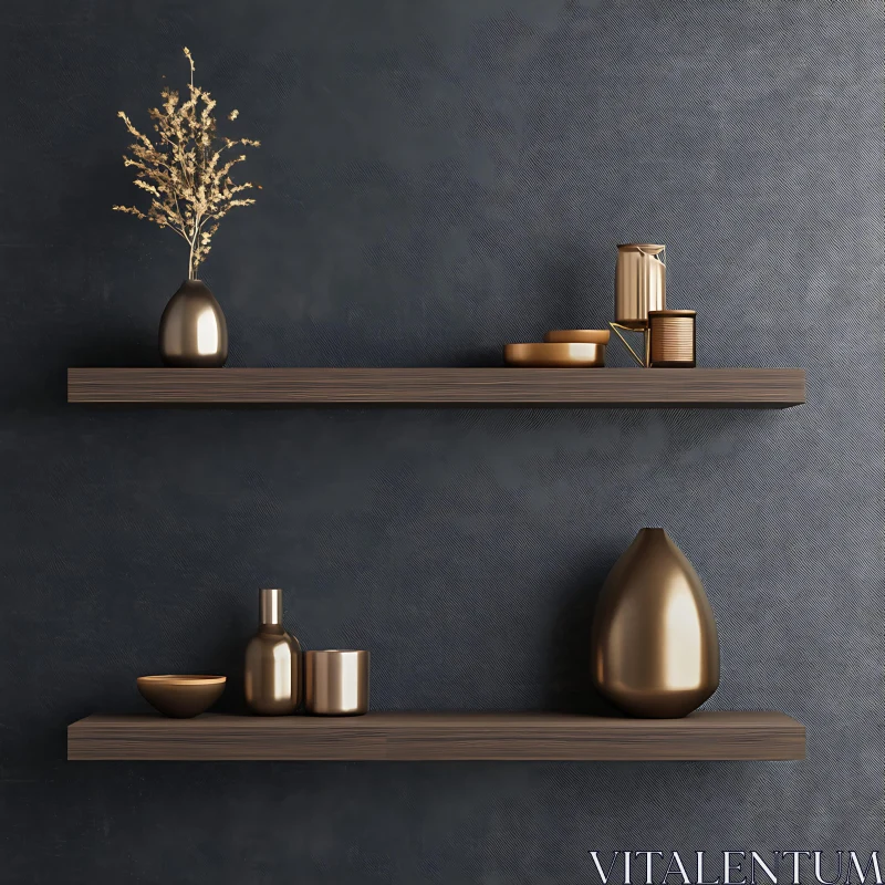 AI ART Minimalist Bronze Vases and Bowls