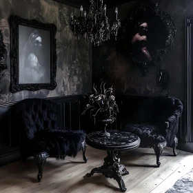 Dark Elegance: A Gothic Interior Setting