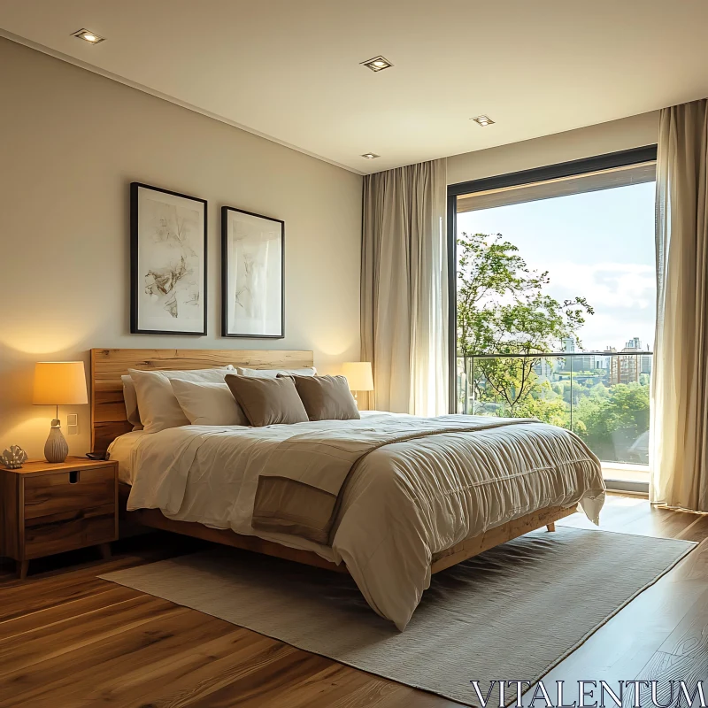 AI ART Modern Bedroom Design with Natural Light