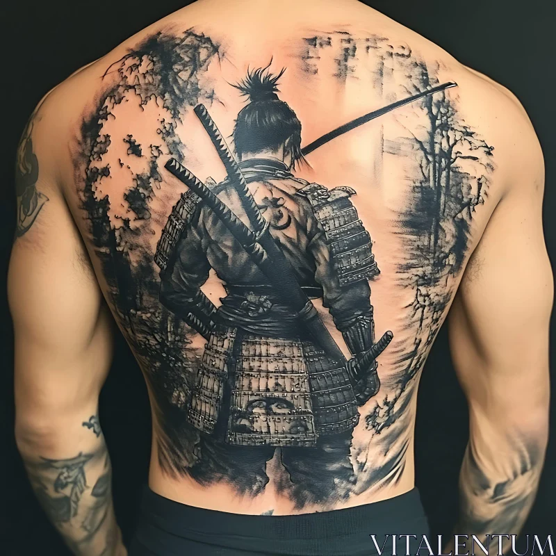 Intricate Samurai Tattoo Design AI Image