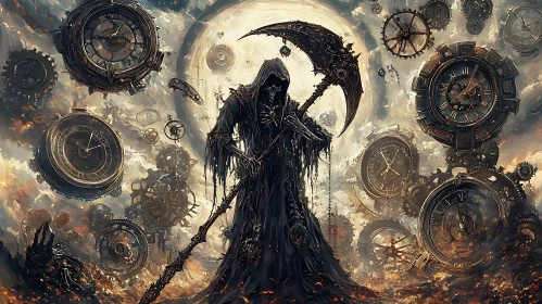 Time and Death Steampunk Fantasy Art