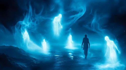 Blue Spirits and a Lone Walker