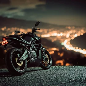Night Ride: Motorcycle and City Lights