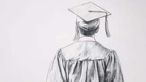 Detailed Drawing of Graduation Attire