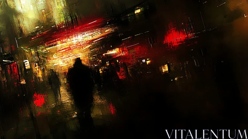 AI ART Urban Silhouette in Abstract City