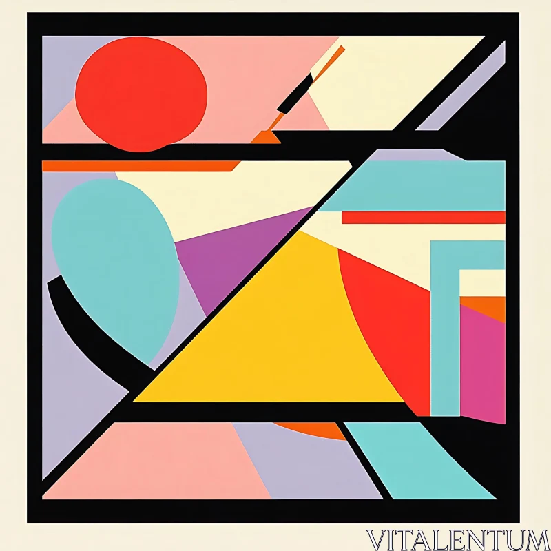 AI ART Colorful Geometric Art with Bold Shapes