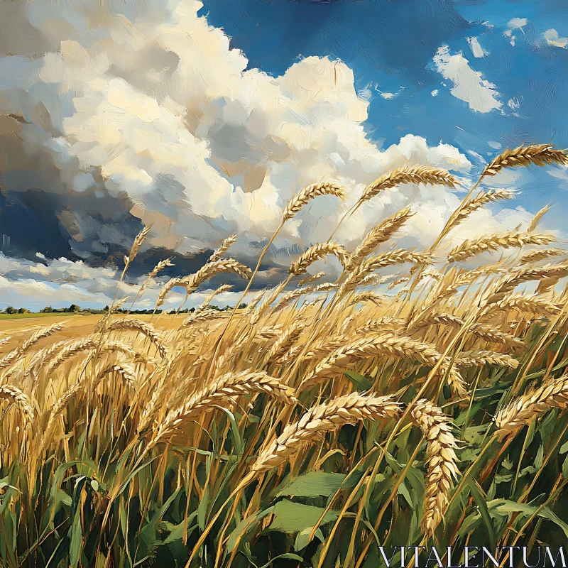 AI ART Wheat Field Oil Painting