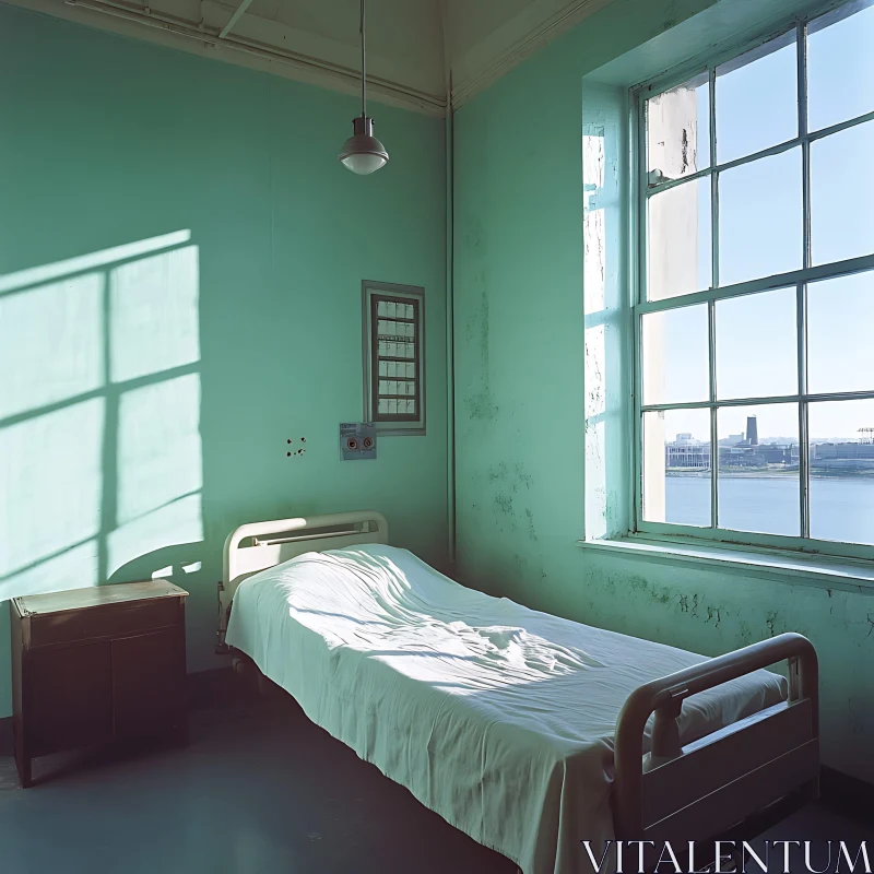 Sunlit Hospital Room AI Image