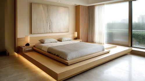 Modern Platform Bed in Neutral Tones