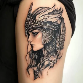 Detailed Valkyrie Arm Tattoo