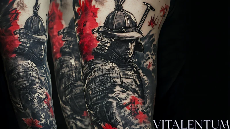 Japanese Samurai Tattoo on Arm AI Image