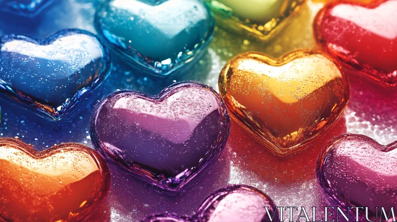 AI ART Spectrum of Hearts Glass Candy