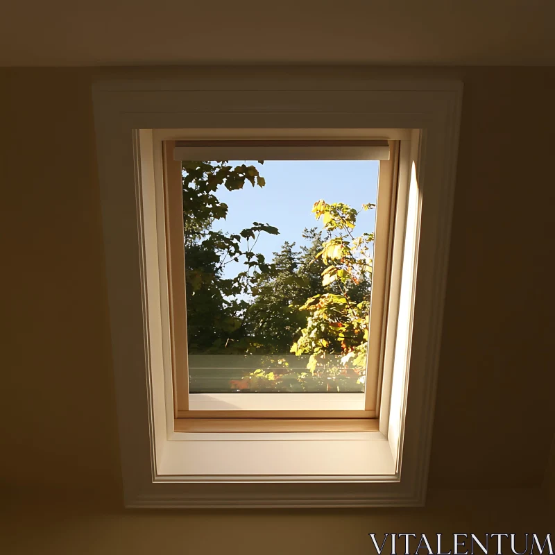 Framed Nature: Window with Tree View AI Image