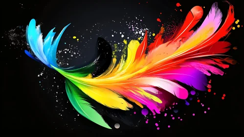 Colorful Feather Abstract Art