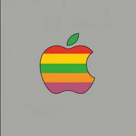 Colorful Striped Apple Logo Illustration