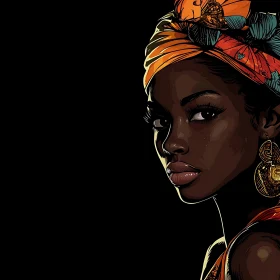 Stylish Woman in Headwrap Art