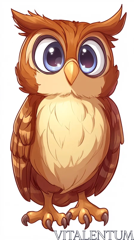 Cute Owl Cartoon AI Image