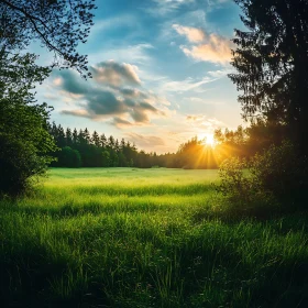 Sunlit Meadow: A Nature's Serenade