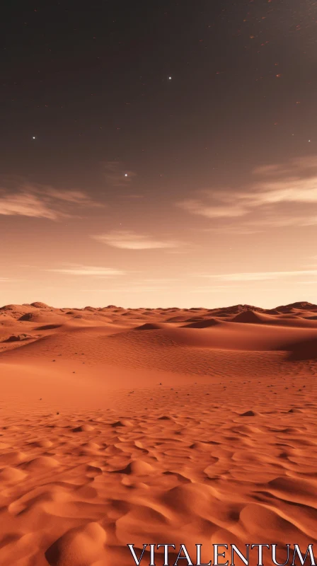 Captivating Red Desert: Hyper-Realistic Atmosphere and Detailed Rendering AI Image