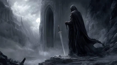Mysterious Figure with Sword