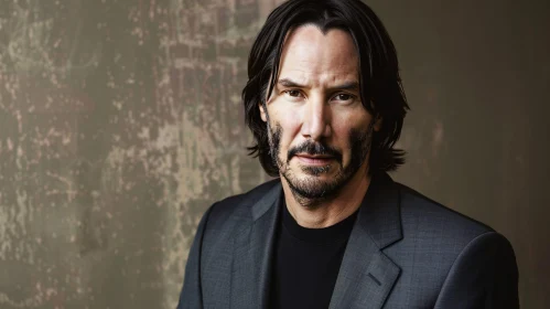 Keanu Reeves Intense Expression Portrait