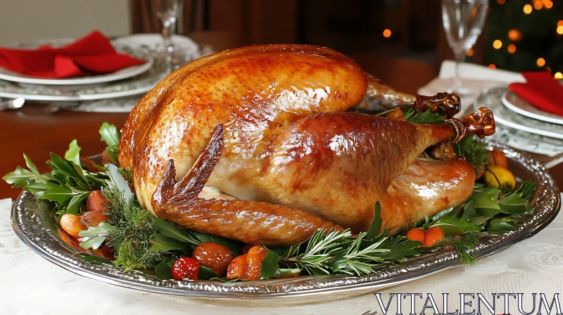 Holiday Turkey Dinner AI Image