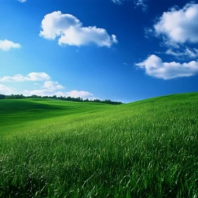 Rolling Green Hills and Cloudscape