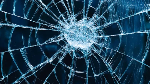 Intricate Patterns in Shattered Glass Surface