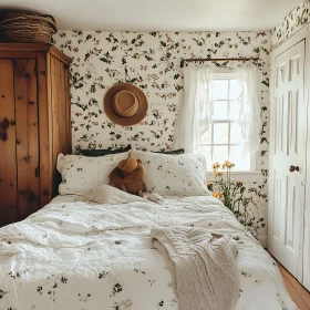 Vintage Floral Bedroom with Natural Light