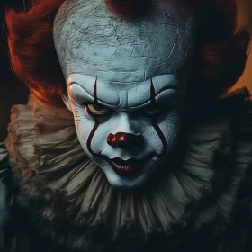 Sinister Clown with Piercing Gaze