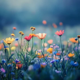 Gentle Wildflowers in a Dreamy Field