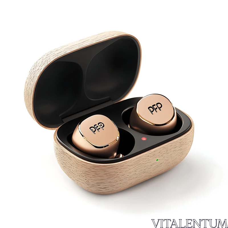 Compact Wireless Earbuds in Stylish Case AI Image