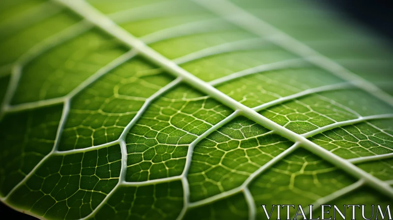 Macro Leaf Close-up - Embodying Sustainable Architecture AI Image
