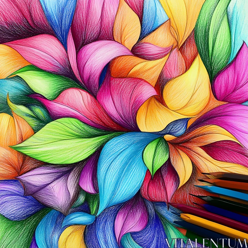 AI ART Vivid Color Pencil Abstract Design