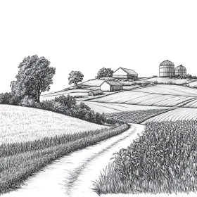 Monochrome Farm View