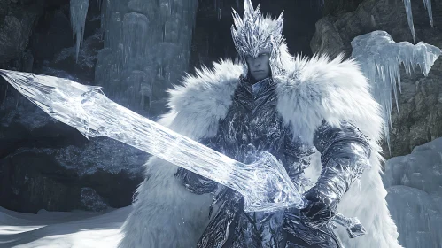 Frozen Knight with Ice Blade