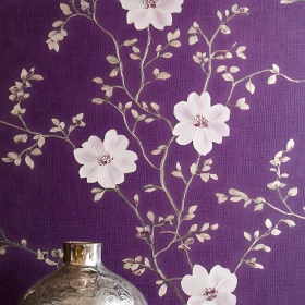 Purple Floral Design with Vase