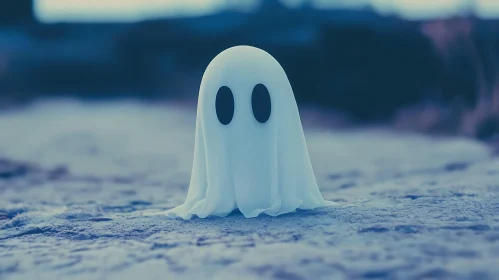 Simple Ghost on Textured Background