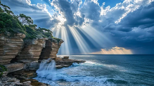 Rays of Light Over Coastal Cliffs